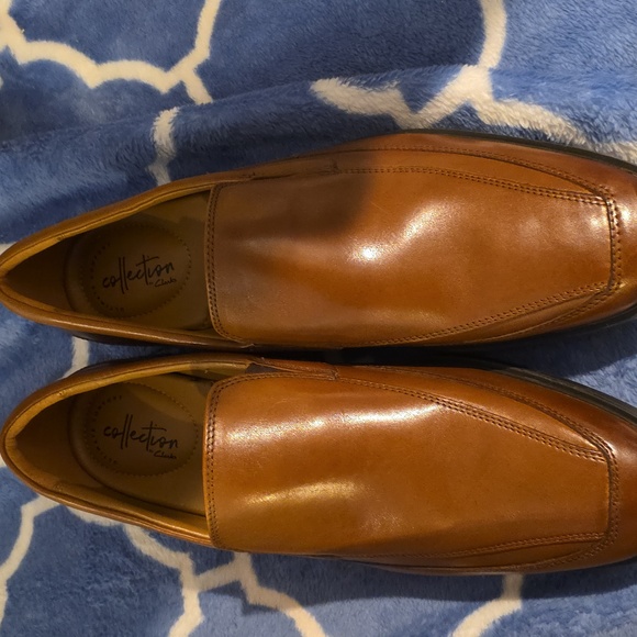 Clarks Tilden free dark tan leather shoes size11 New In Box main image 8